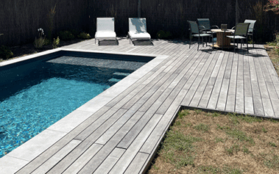 Terrasse en bois sur mesure à Buxerolles, aménagement extérieur personnalisé