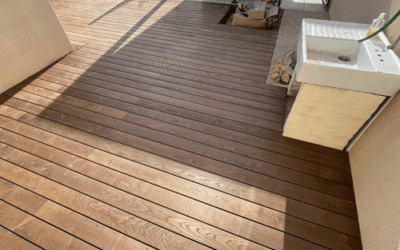 Chasseneuil-du-Poitou, création d’une terrasse en bois sur mesure avec L’Art et la Matière